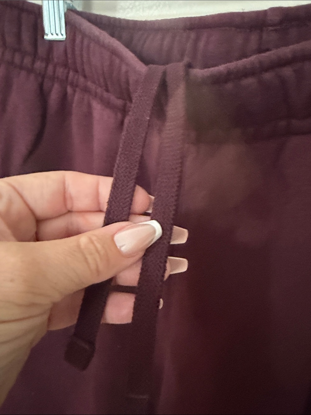 Nike Maroon Track Joggers with White Swoosh - Picture 4 of 5